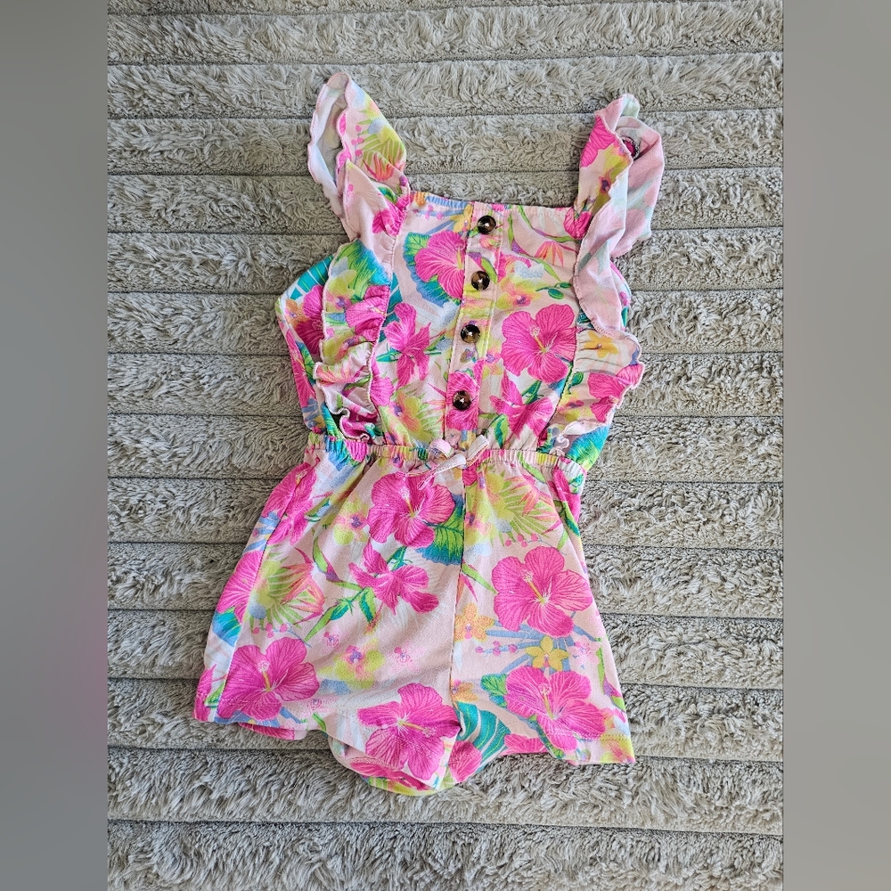 One Step Ahead Pink Floral Kids Matching Set